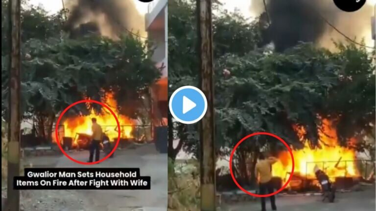 नवरा बायकोचे झाले भांडण ! नवऱ्याने रागाच्या भरात जाळले अख्खे घर व्हिडिओ झाला तुफान व्हायरल Viral video